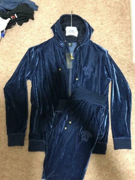 versace velour tracksuit mens